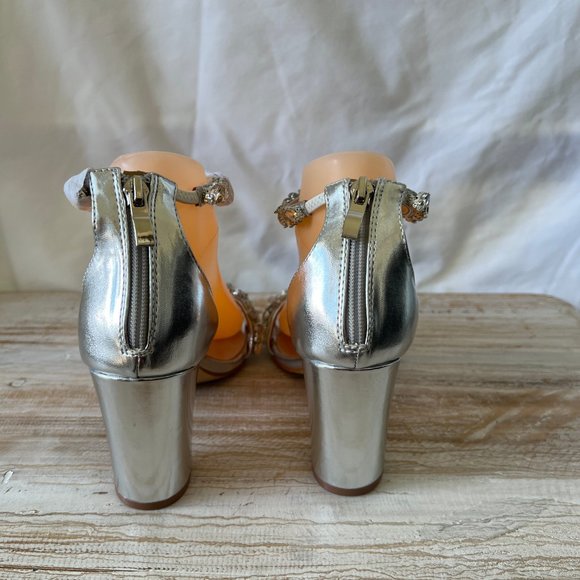JJ’s House, Gemstone Lined Strapped Heels, Open Toed Sandals, Size 9 New! - Picture 8 of 11